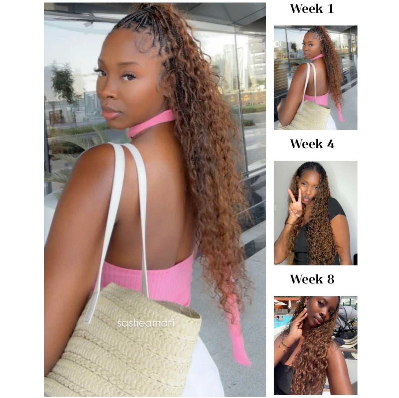 Luxury boho braids with human hair curls UK stylist