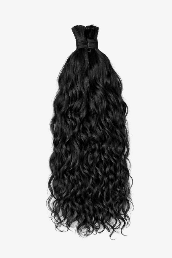 Black natural wave bulk bundle on a white background