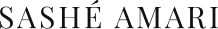 Text 'Sashé Amari' in a decorative font on a white background