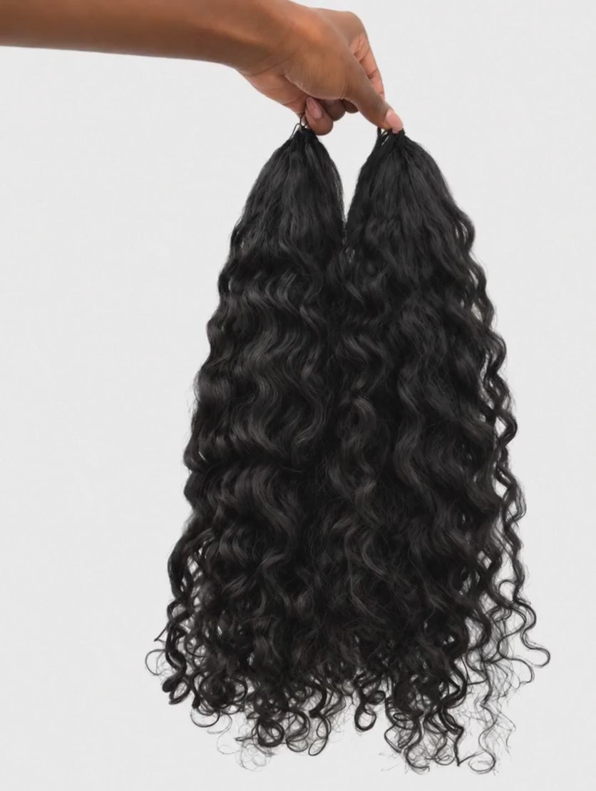 Natural Black Human Feather Crochet Hair